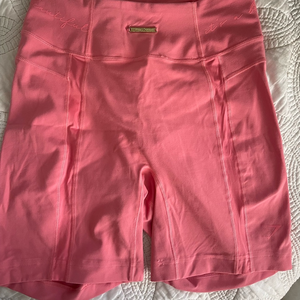 Gymshark Pink Bike Shorts High-Waisted Stretch